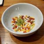 中華ソバ 篤々 - 煮干し出汁ご飯用、あられとわさび