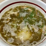 Menya Eguchi - つけ汁は味玉1、チャーシュー3枚、メンマは癖なく量も○、出汁の旨味と程よい酸味のバランスが個人的に秀逸。スープ割りすると◎