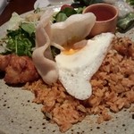 茶屋 草木万里野 - アジアンディシュセットのキムチカルビご飯