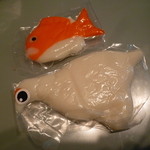 梅かま - 富山の県の鳥。　「らいちょう鯛ネット (500円)」　