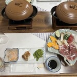 淡路島エイト民宿 - 夕食    前菜と　焼肉