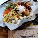 Bb.q OLIVE CHICKEN cafe - ニコタマの　カフェで温玉　しこたまのストレス消化　ビビンバチキン　私はどうも人生バックダッシュで、暇になるとすぐ絶賛後ろ向きシャッター遮断な性格なのですが、休日は外の世界になるべく触れないとですね。