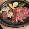 Yakiniku Motsunabe Ushijima - 黒毛和牛特上カルビ　牛ハラミ