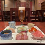 Toono Monogatari - 生ビールと晩酌セットのプレート
