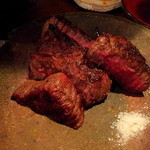 おにく 花柳 - 14.02.17 部位色々 産地色々 和牛切落しステーキ 卸ポン酢