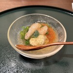 Shubou Kousaten Tsukiji Kurosu Pointo - 甘海老と菜花　馬鈴薯餡