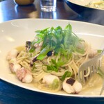 ピッツエリアバール　CACTUS　D'ORO - ・九条ねぎとタコぶつの和風ペペロンチーノ　スパゲティ