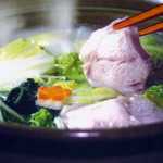 紀州の宿白砂 - 料理写真:天然本クエ鍋プランA（天然本クエ鍋をご堪能頂くプランです。）…お品書き『天然クエ鍋/天然本クエお造り + 赤身、白身/天然本クエ唐揚げ/雑炊/香の物/季節のフルーツ』