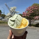 豊上モンテリア Sweets & Gelat - よもぎとオレンジシャーベット