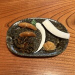 Kameido Masumoto - 亀戸大根 あさり鍋めし ¥2,500 の亀戸大根三種盛り