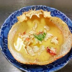 料理旅館 ひさだ - タカアシガニの甲羅茶碗蒸し