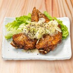 Deep fried chicken wings with black salt and lemon pepper