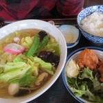 江釣子屋 - [2014年2月]Aランチ　五目タンメン、唐揚げ、ご飯のセット