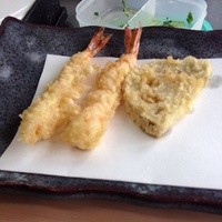 てんぷら天松 日本橋店 - 海老と蓮根の天ぷら
