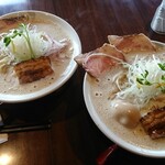 Menya Jimpachi - 知人の鶏とろみそば 麺大盛・鶏とろみそば 麺大盛 特製