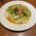 デニーズ 高崎大八木店 - 春キャベツと桜海老のチーズペペロンチーノ  甘いペペロンチーノ⁉️初めて食べた 口に合いません シェフのお勧め‼️