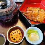 うなぎ松川 - 【うなぎ•長焼き膳(味噌ダレ)】他に「醤油ダレ」、「白焼き」あり