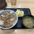 吉野家 - 料理写真:牛丼(並盛 汁だく) 468円、お新香セット 195円 (お味噌汁、お新香)