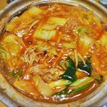 心人 - そろそろ煮立ってきました。頂きます。　この後〆の「おじや」 を頂きました。本日もボリュームたっぷりでどれも美味しく頂きました。ご馳走様でした。