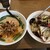 中国料理味神館 - 料理写真:ランチ　台湾豚骨ラーメンと回鍋肉飯