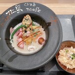 カニ蟹 crab noodle 三宮 - 白蟹noodle 蟹味噌バター仕立て 蟹だしご飯　セット