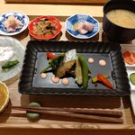 Zoujirushi Shokudou - 象印御膳（鯛茶漬け付）　鰆の幽庵焼き　彩り野菜を添えて
