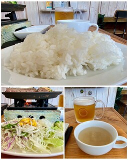 GRILL FUKUYOSHI - ご飯が美味しく、お代わりいただきました♪
                        サラダは割りとボリュームがあり、チョレギサラダのドレッシングがかけてありました。