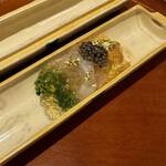Shino Hara - 菜の花、帆立、雲丹、キャビアに煮凝り、異なる美味しさが楽しめた一品