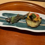 Shino Hara - 琵琶湖の稚鮎、小さいですが香りを楽しめました