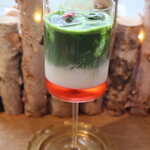 ラトリエ ア マ ファソン - アイス桜抹茶ラテ