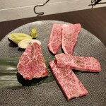 Aobadai Yakiniku Ushikozou - 特上和牛3種盛り