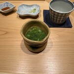 Sushidokoro Yamato - 蛤茶碗蒸し・菜の花餡かけ