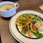 CAFE&RESTAURANT BRICK - Aセットのサラダとスープ