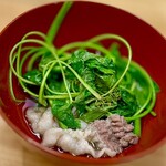 柚木元 - ⓬熊鍋
            ・熊ロース+天然三つ葉鍋