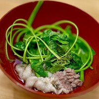 柚木元 - ⓬熊鍋
                  ・熊ロース+天然三つ葉鍋