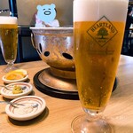 炭火焼肉 肉の匠 ひうち - まずはハートランドビール