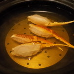 赤坂 きた福 - 蟹しゃぶ（鍋は目の前のIHで）