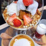 TSUBASA COFFEE - ■いちご大福とプリンのおパフェ
                　～ICHIBIKOの苺みるく添え～(新宿高島屋催事限定)