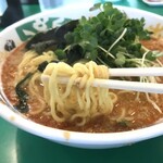 Tonchin Kan - 中太のストレート麺　スープとの相性良いです