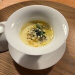 HIGASHITANI  - 熊の手とフォアグラの茶碗蒸し 文旦 カカオ