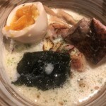 鴨出汁中華蕎麦 麺屋yoshiki - 特製鴨クリーミー塩つけ蕎麦＋鴨リゾット