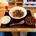 Sakanaya Tsukasa - 汁なし担々麺　半ライス　山塩スープ