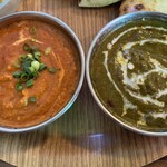 珈琲といんどかれーの店 たんぽぽ - キーマ＆ほうれん草チキン