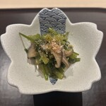 肉懐石 凜然 - 芹と椎茸の御浸し
