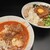 豚風。 - 料理写真:限定『台湾つけ麺』（1,300円）＋燻製うずら（150円）＋豚増し（150円）、ニンニクコール