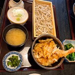 藤かけ - ミニ大海老天丼とお蕎麦のセット