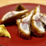 洋食 おがた - 活アジフライ レアに揚げて 塩とからし