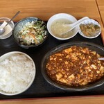 楽苑 - 麻婆豆腐定食ごはん大盛り