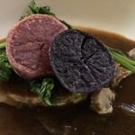 野菜が主役の古民家レストラン 花果菜 - コールラビ、紫いもとか。