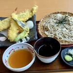 天風 - 料理写真:穴子と海老天せいろ。大根おろし、塩、天つゆもついてます。1350円だったかな？